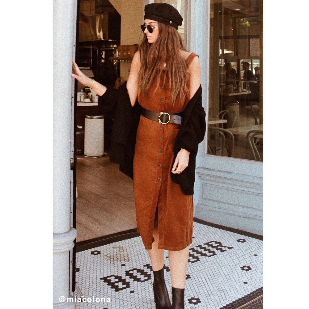 UO Cordelia Corduroy Midi Dress